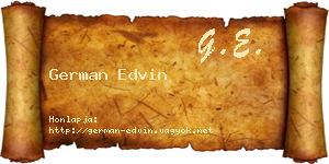 German Edvin névjegykártya